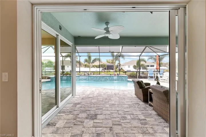 Sliders from Great RoomScreened Patio/Lanai Pool area