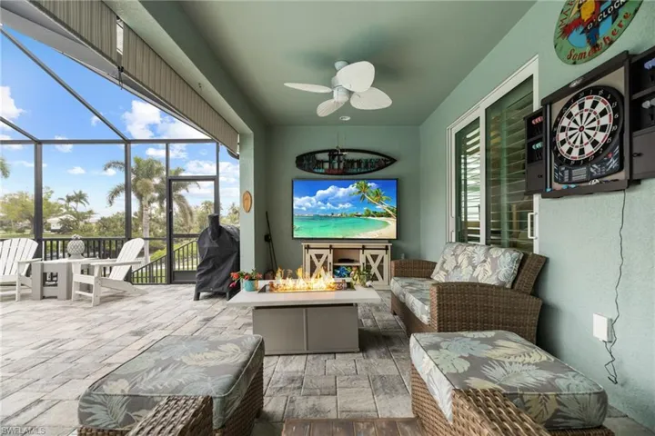 Covered under Truss Patio Sitting area -- plumbed for OutDoor Kitchenette