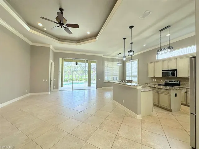 Great room and open kitchen.
