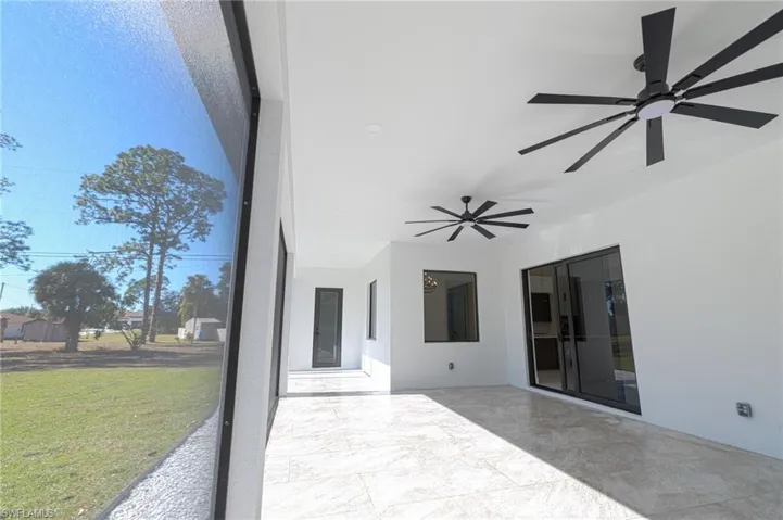 View of patio / terrace featuring ceiling fan