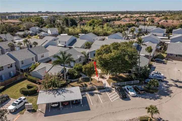 Aerial perspective of suburban area