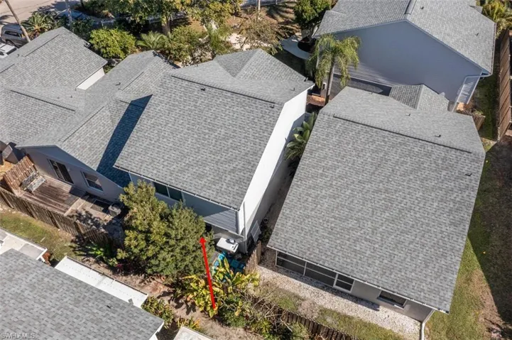 Aerial perspective of suburban area