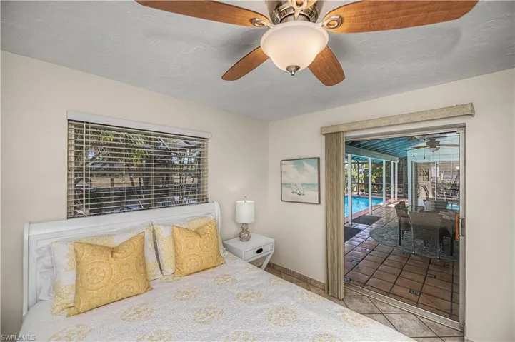 Guest bedroom with sliding glass door