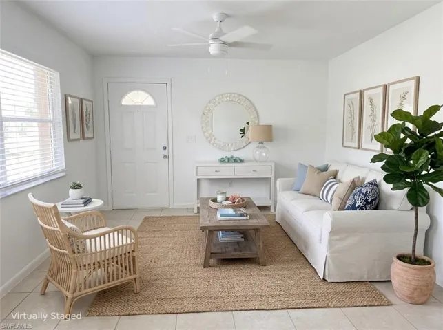 Virtually staged family room