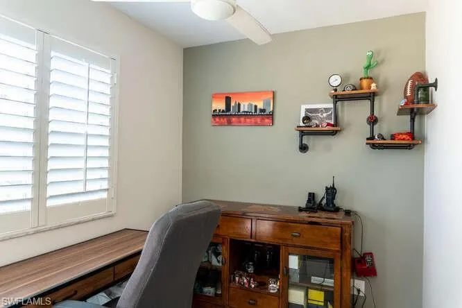 Office space featuring ceiling fan