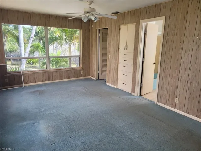 Master bedroom has a built-in dresser and a large master bathroom.