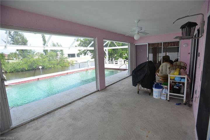 Patio under roof.