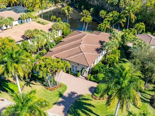 Aerial of the front of the home and Capistrano neighborhood.