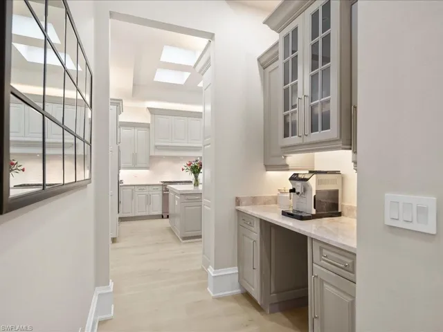 Butlers pantry/bar just off the kitchen area
