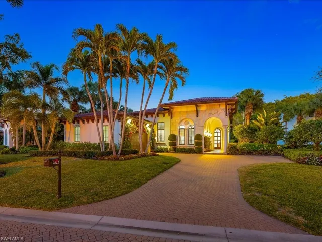 Twilight view of the front of the home
