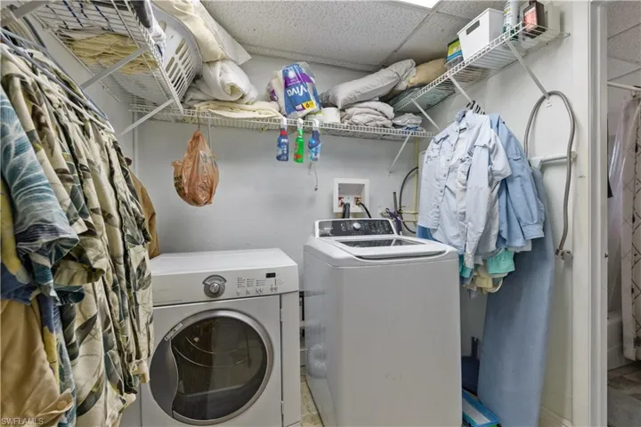 Laundry area featuring washing machine and dryer