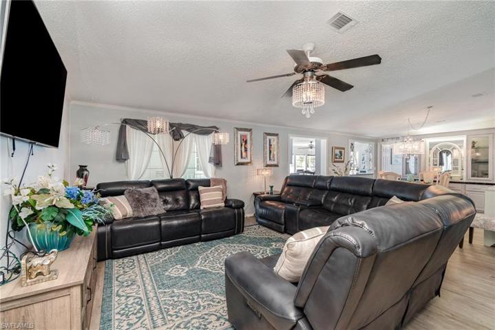 open concept dining and family room with so much room to entertain