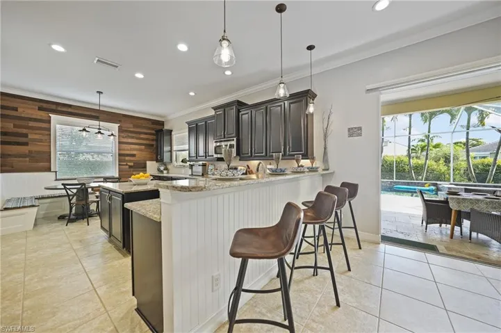 Ample Space at the Breakfast Bar for a Quick Bite