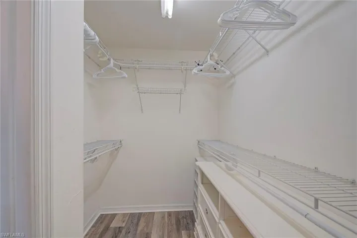 Spacious closet with light wood-style floors