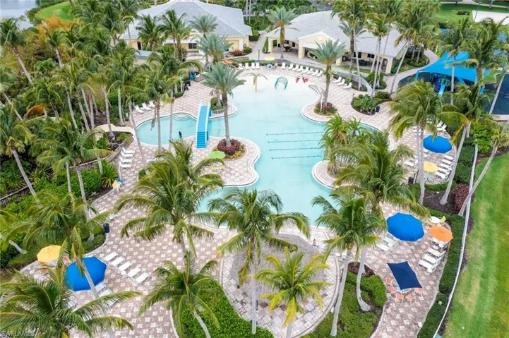 Bird's eye view of a pool