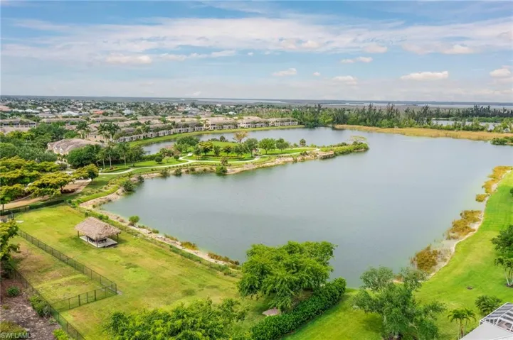 Drone / aerial view of a large body of water