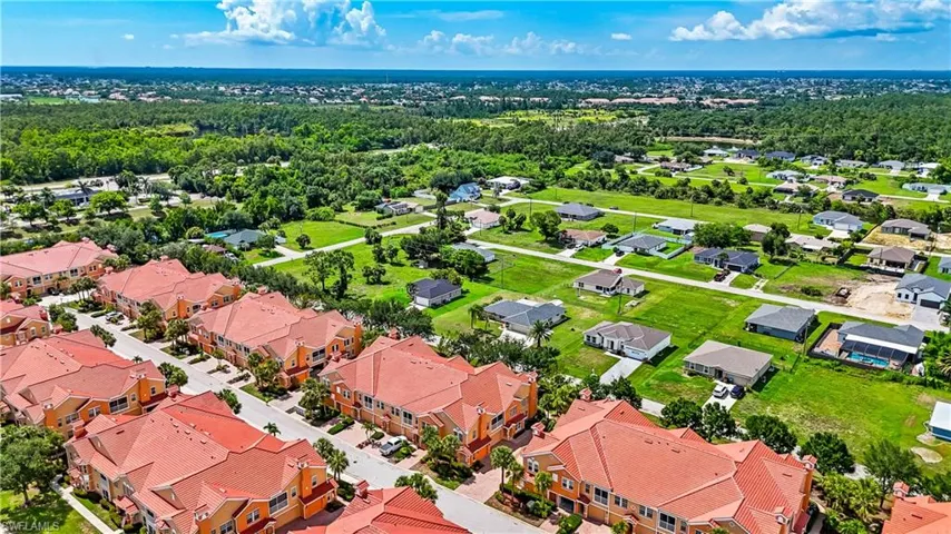 Aerial view of residential area