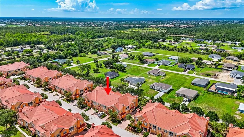 Aerial view of residential area