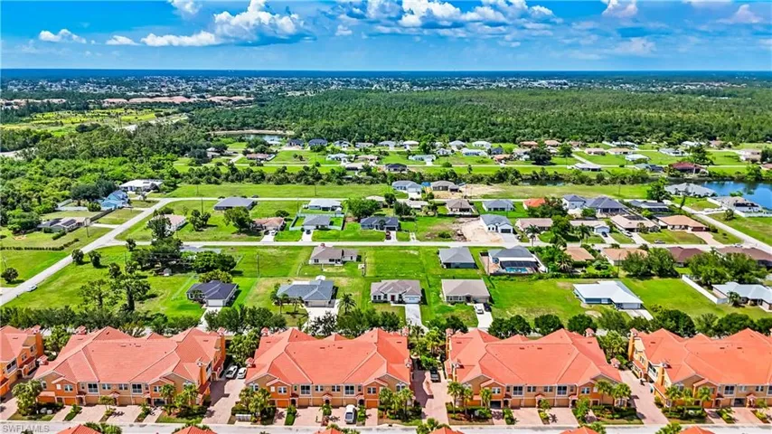 Aerial view of residential area