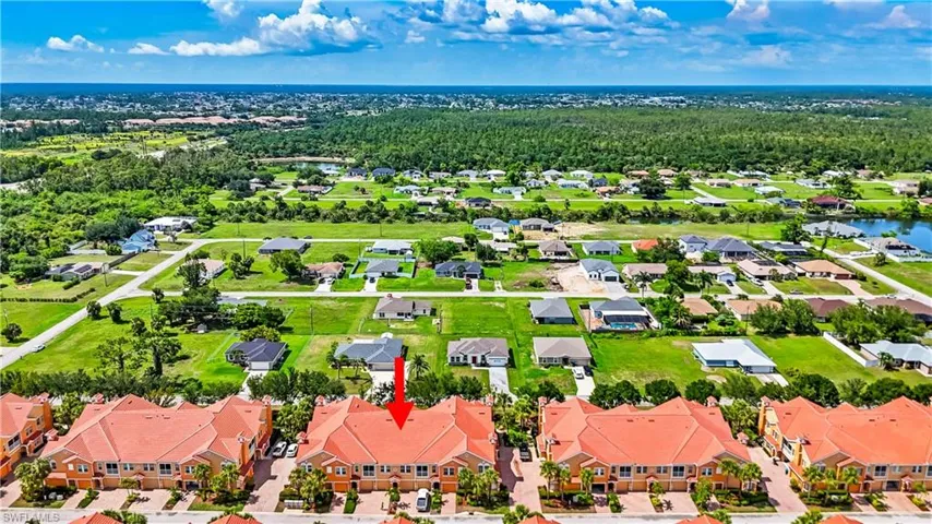 Aerial view of residential area