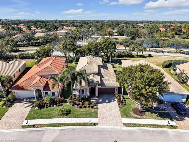 Aerial view of residential area