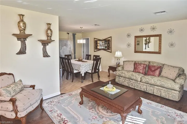 Living room looking toward the formal dining area.