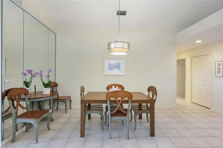 View of tiled dining area