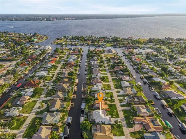 Aerial View of Neighborhood and Waterway