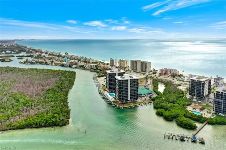 View of urban area with a large body of water