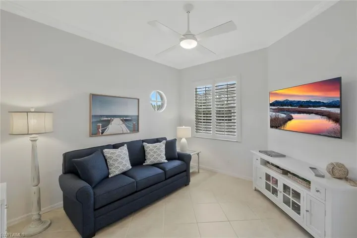 Versatile Den/Office that provides numerous possibilities and can be utilized as a media room, guest space, reading lounge, or additional living space