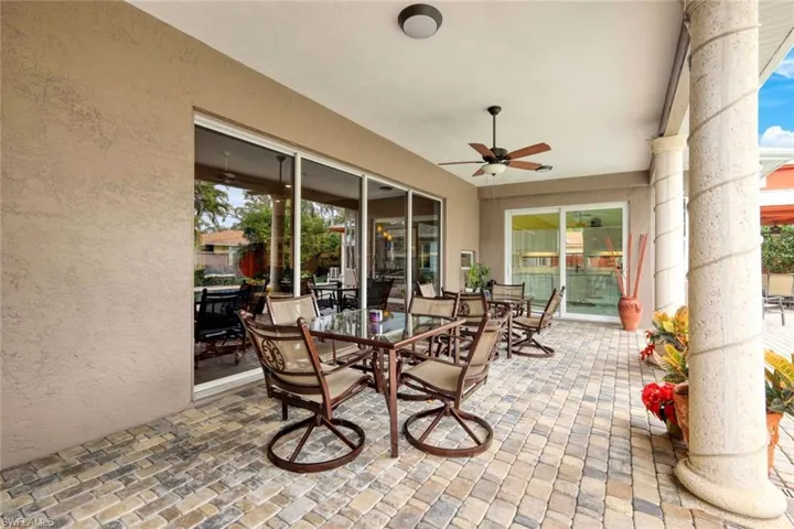 View of patio / terrace featuring ceiling fan