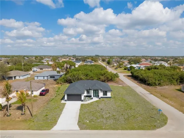 Aerial view of residential area