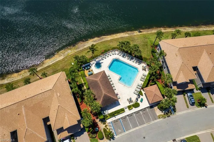 Bird's eye view of a pool