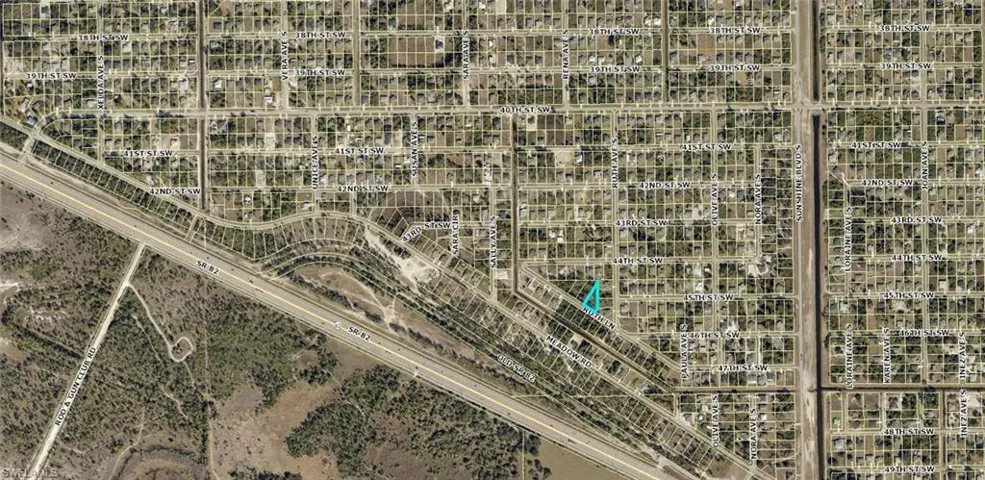 Aerial Map. Displaying the property's location within a grid of streets and surrounding infrastructure