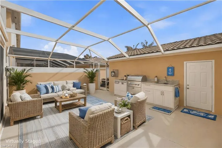 Virtually Staged Patio with Outdoor Kitchen
