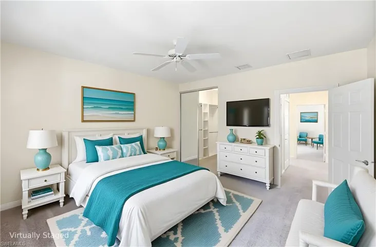 Virtually Staged Bedroom 3 on the second floor