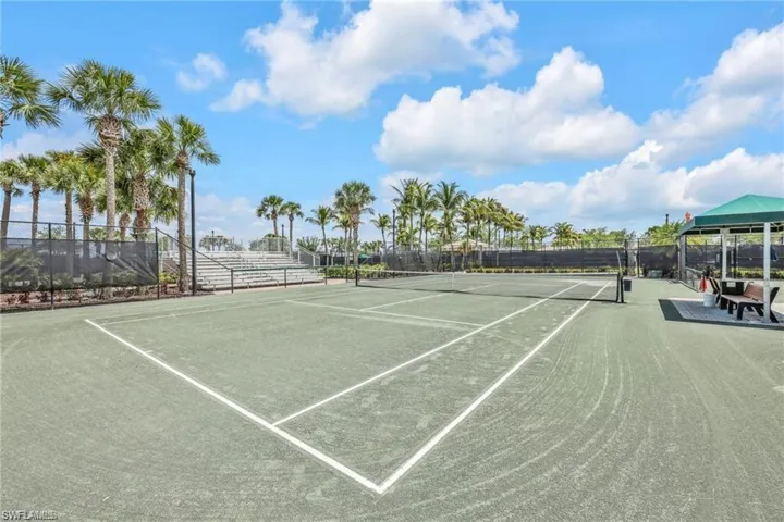 View of clay tennis court