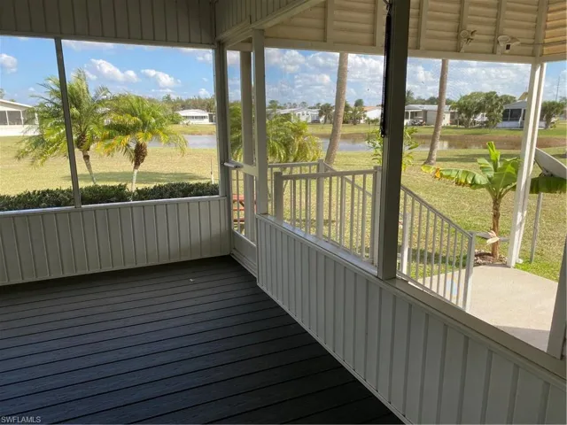 Screened sun room with exterior stairs