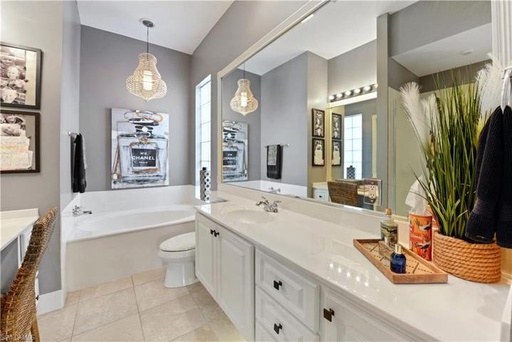 There Are Two Master Bathrooms In The Master Bedroom (His & Hers)! This Is (Hers) Side With A Garden Soaking Tub And Separate Make-Up Vanity!