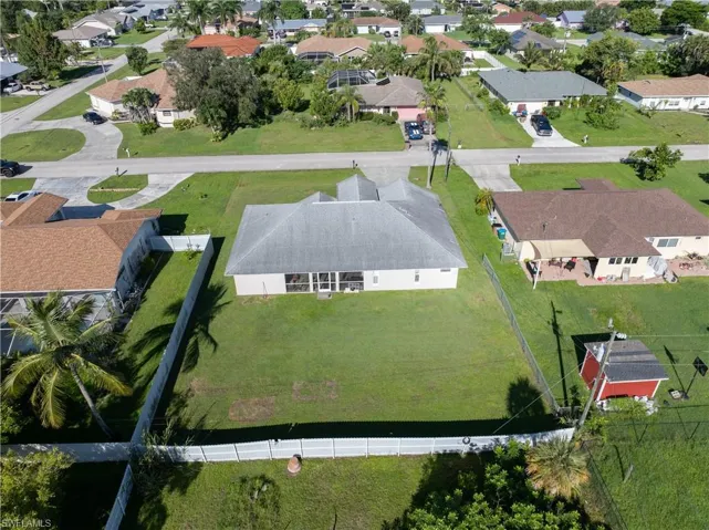 Aerial perspective of suburban area