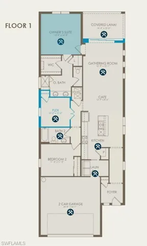 Floor plan with options selected