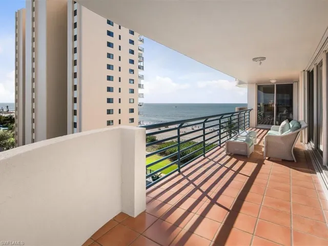 Looking toward beach from far corner of living room wrap around huge balcony