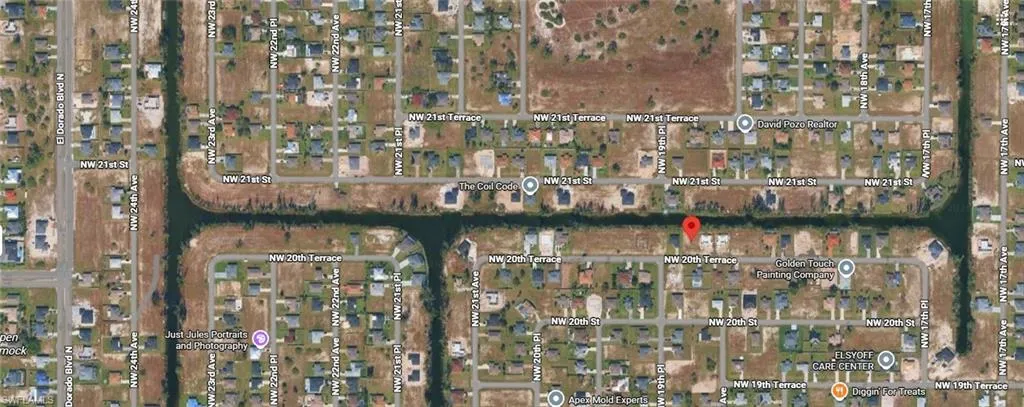 Satellite Map. Displaying the property's location within a residential area