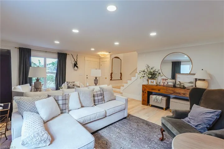 Living area with stairway