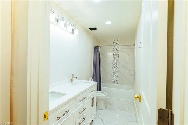 Second floor full bath with double vanity