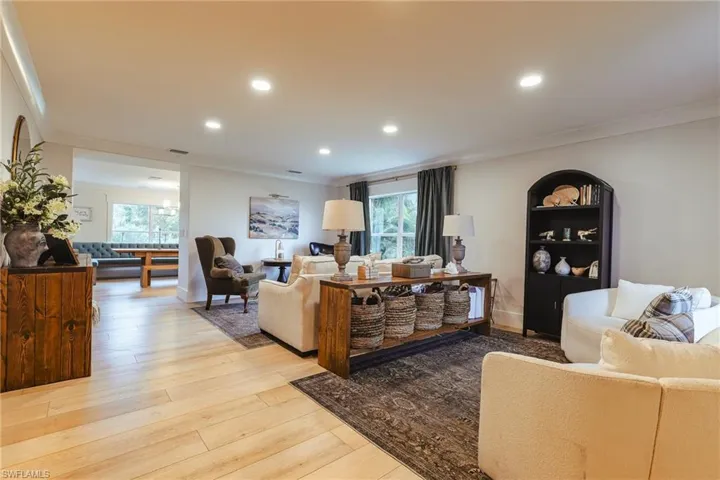 Living room with a wealth of natural light