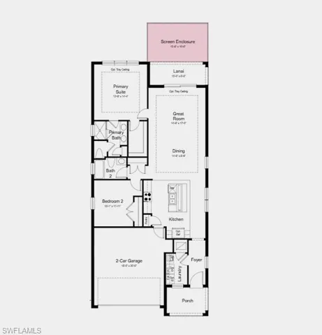Structural options added include: Tray ceiling package, extended screened in lanai, pre-plumb future sink at laundry, and whole house impact windows.
