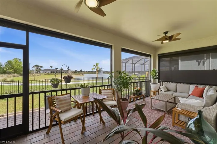 Large screened in covered lanai with water & golf views!