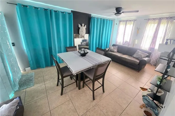 Sliding door leads to backyard