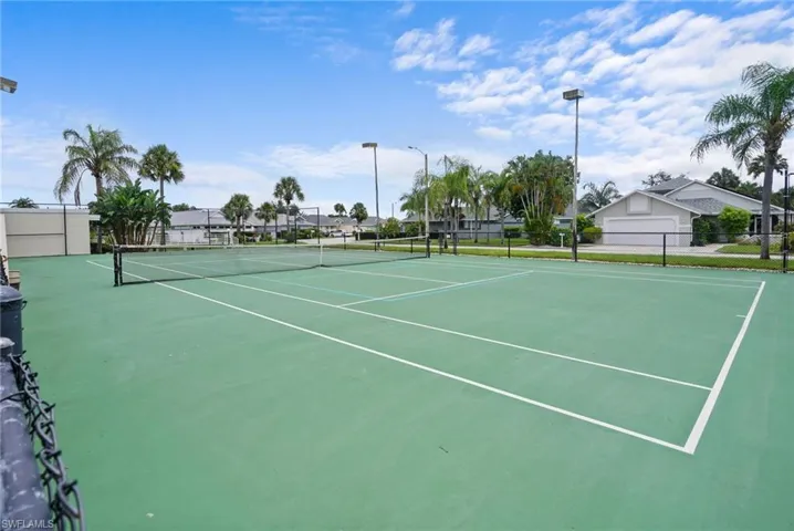 View of tennis court